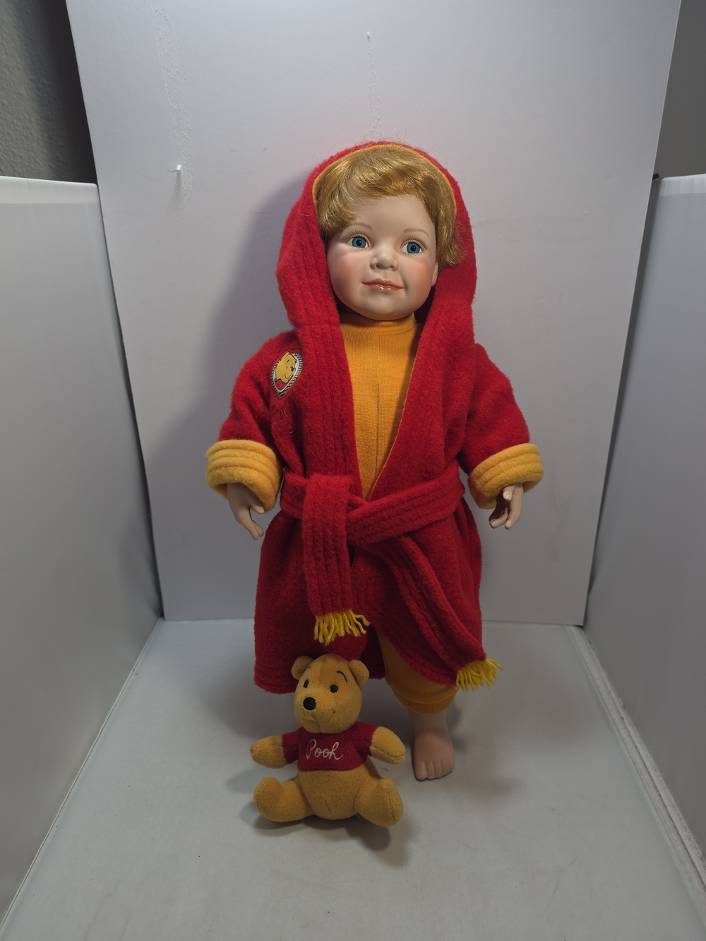 Ashton Drake It’s Our Bath Time Pooh 18" Porcelain Doll Cindy McClure (Z5)